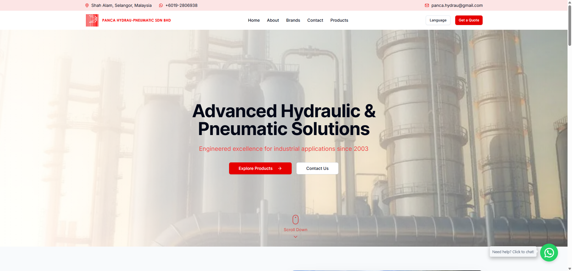 Panca Hydrau-Pneumatic Website